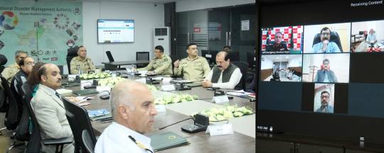21-08-2023, Islamabad: Chairman NDMA Lt. General Inam Haider Malik Presiding NEOC Session on Monsoon Situation
